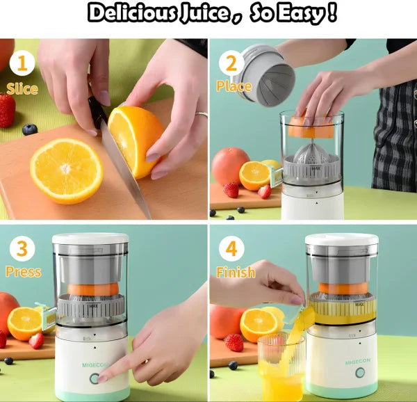 Portable Electric Citrus Juicer Hands-free Rechargeable